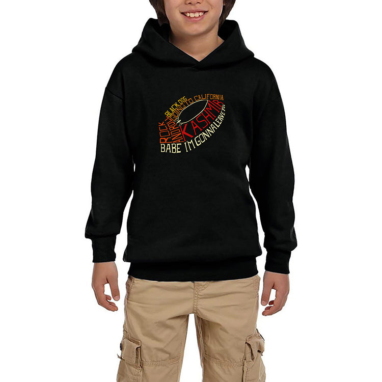 Led Zeppelin Songs Classic Siyah Çocuk Kapşonlu Sweatshirt