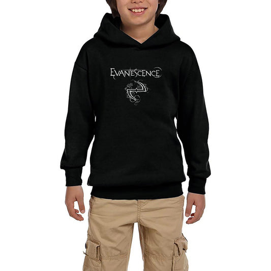 Evanescence Logo ve Yazı Siyah Çocuk Kapşonlu Sweatshirt