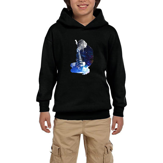 Nirvana Kurt Cobain Galaksi Siyah Çocuk Kapşonlu Sweatshirt