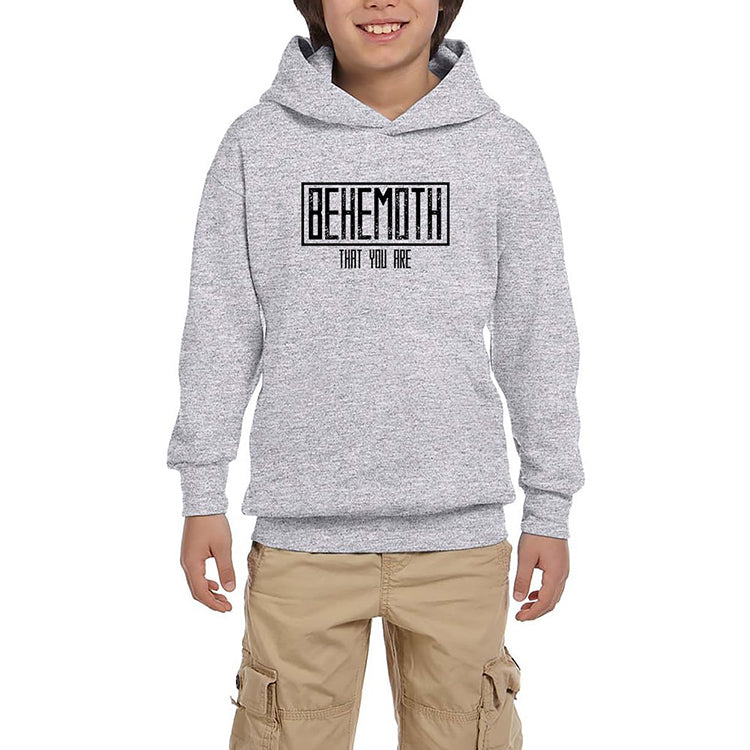 Behemoth That You Are Gri Çocuk Kapşonlu Sweatshirt