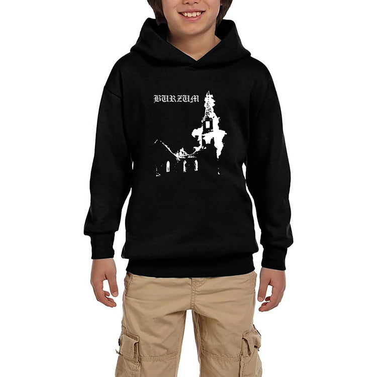 Burzum Burn Church Siyah Çocuk Kapşonlu Sweatshirt