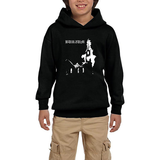 Burzum Burn Church Siyah Çocuk Kapşonlu Sweatshirt