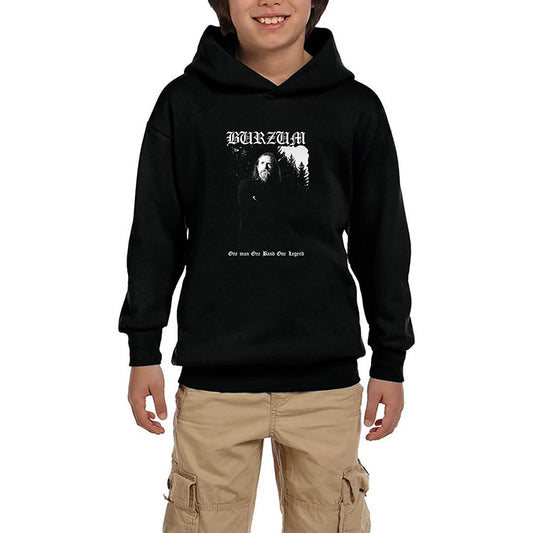 Burzum One Man One Band One Legand Siyah Çocuk Kapşonlu Sweatshirt