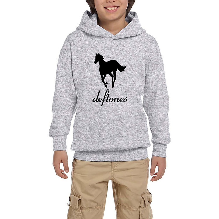 Deftones Pony Gri Çocuk Kapşonlu Sweatshirt