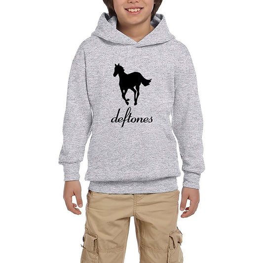Deftones Pony Gri Çocuk Kapşonlu Sweatshirt