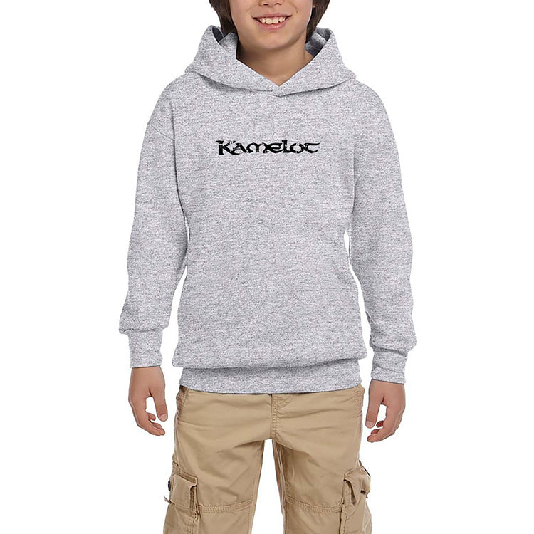 Kamelot Logo Yazı Gri Çocuk Kapşonlu Sweatshirt