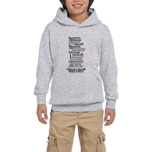 Linkin Park Burn It Down Gri Çocuk Kapşonlu Sweatshirt