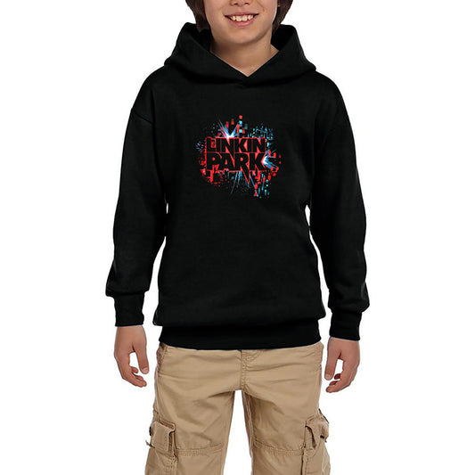 Linkin Park Graphic Design Siyah Çocuk Kapşonlu Sweatshirt