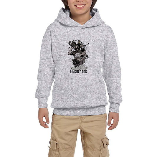 Linkin Park Grup Poster Gri Çocuk Kapşonlu Sweatshirt