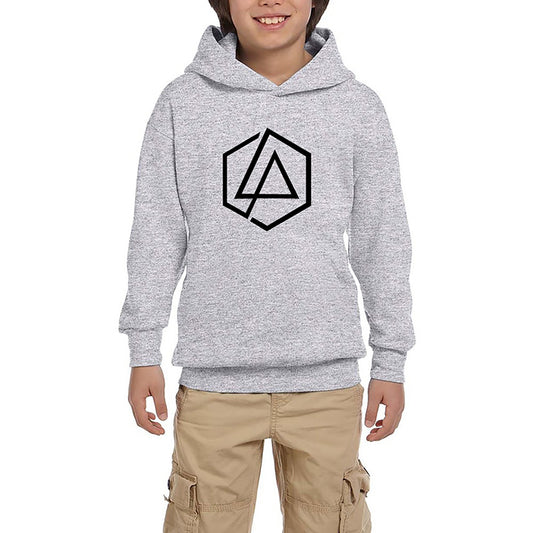 Linkin Park Symbol Gri Çocuk Kapşonlu Sweatshirt