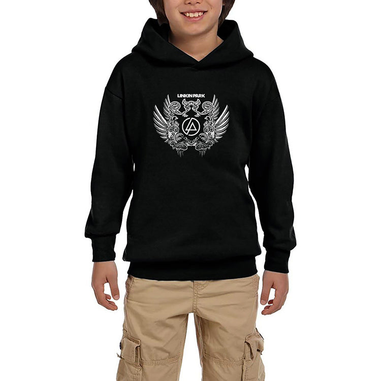 Linkin Park Wings Siyah Çocuk Kapşonlu Sweatshirt