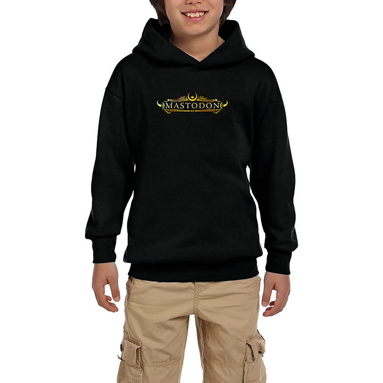 Mastodon Logo Siyah Çocuk Kapşonlu Sweatshirt