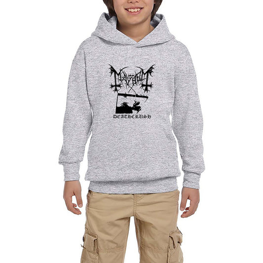 Mayhem Deathcrush Gri Çocuk Kapşonlu Sweatshirt