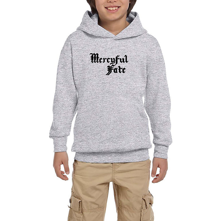 Mercyful Fate Logo Text Gri Çocuk Kapşonlu Sweatshirt