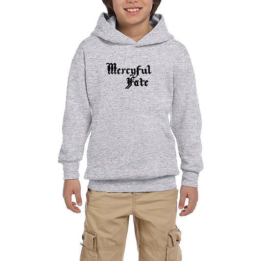 Mercyful Fate Logo Text Gri Çocuk Kapşonlu Sweatshirt