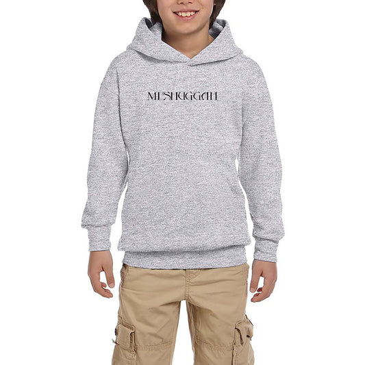 Meshuggah Logo Text Gri Çocuk Kapşonlu Sweatshirt