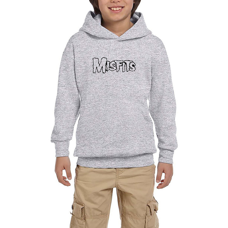Misfits Logo Black Gri Çocuk Kapşonlu Sweatshirt