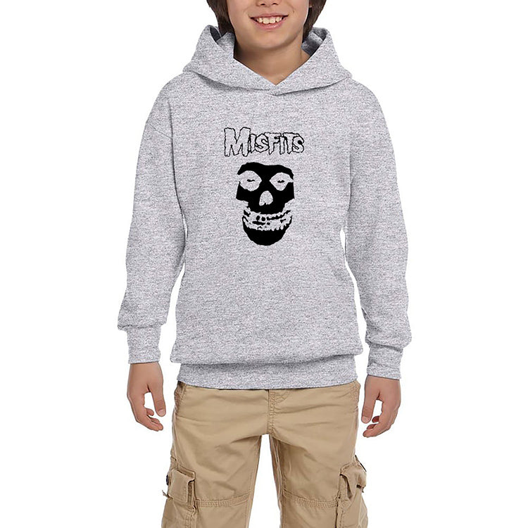 Misfits Skull Gri Çocuk Kapşonlu Sweatshirt