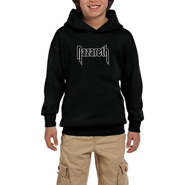 Nazareth Logo Siyah Çocuk Kapşonlu Sweatshirt