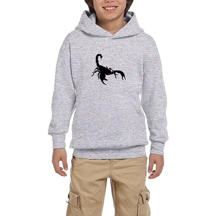 Scorpions Logo White Gri Çocuk Kapşonlu Sweatshirt