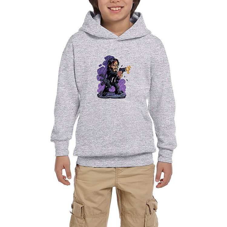 John Wick chapter 4 Digital illustration Gri Çocuk Kapşonlu Sweatshirt