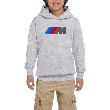 BMW M Power Logo Gri Çocuk Kapşonlu Sweatshirt