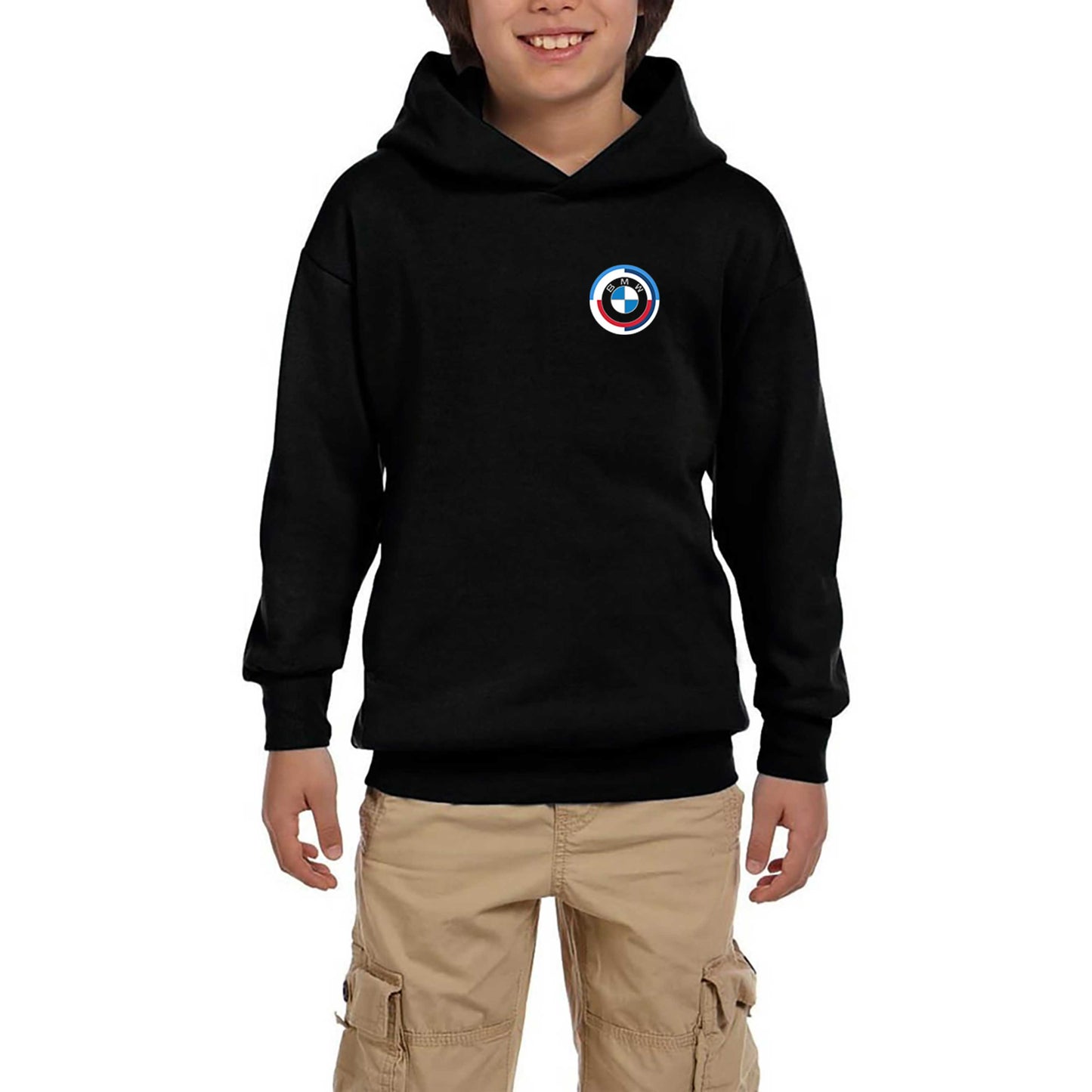 BMW New Logo 2023 Black Siyah Çocuk Kapşonlu Sweatshirt