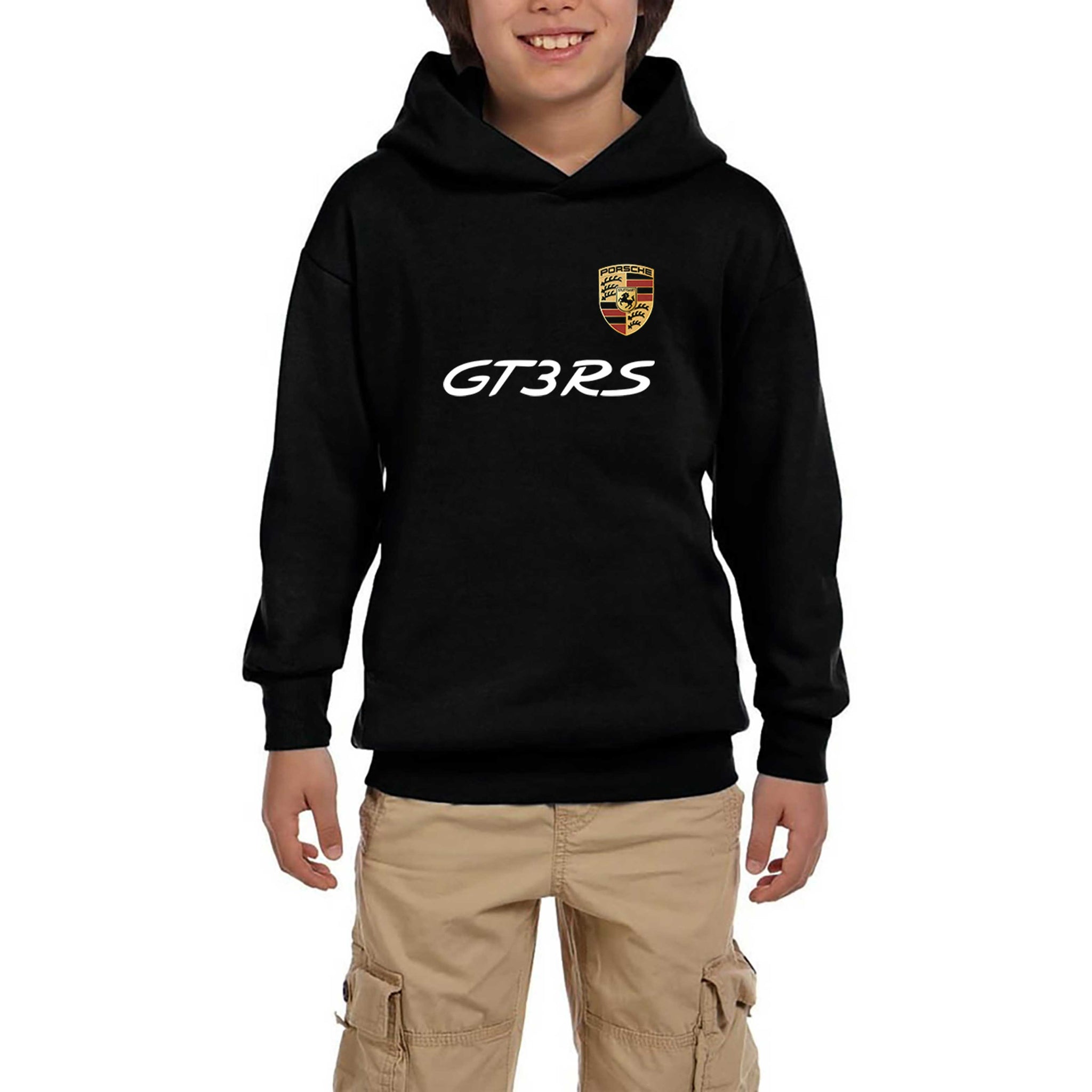 Porsche GT3RS Siyah Çocuk Kapşonlu Sweatshirt