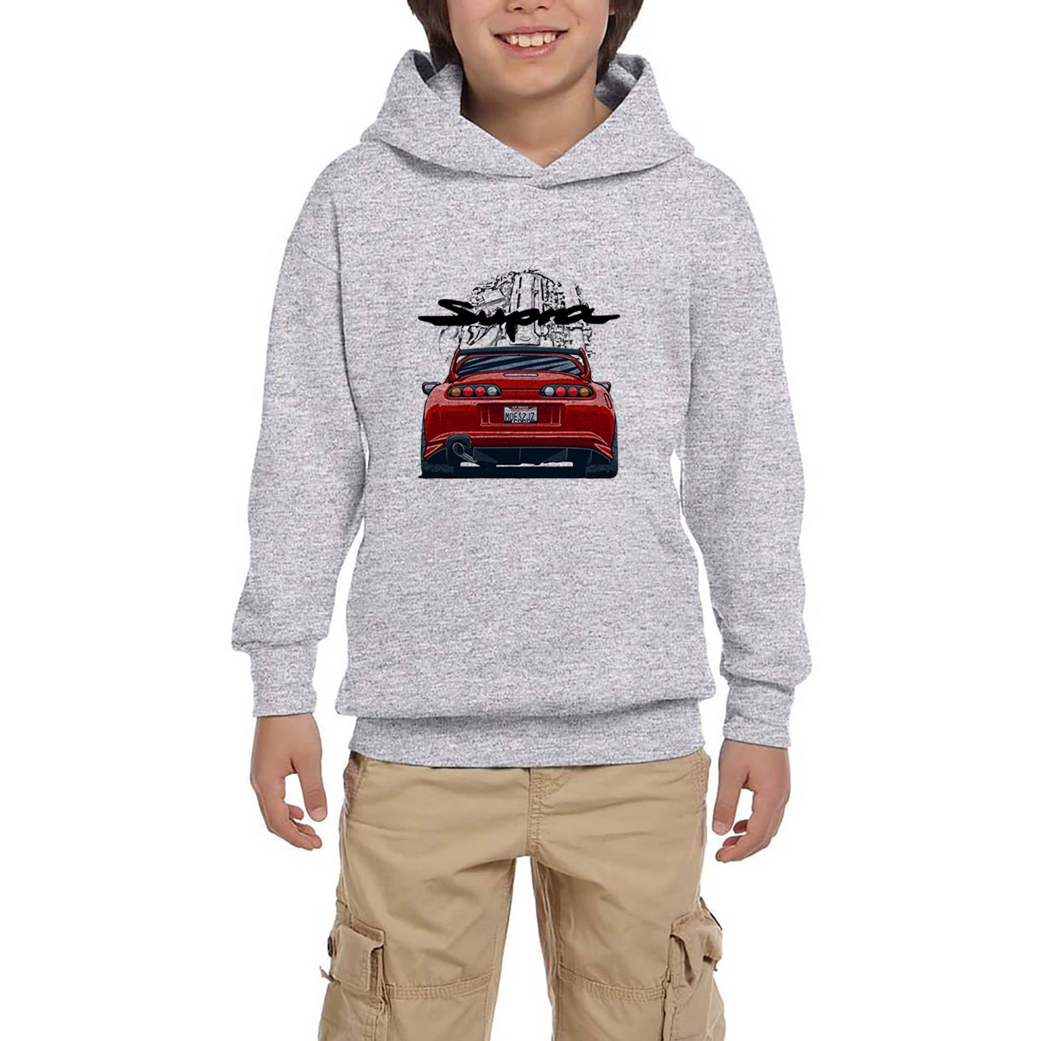 Toyota Supra 2jz Gri Çocuk Kapşonlu Sweatshirt