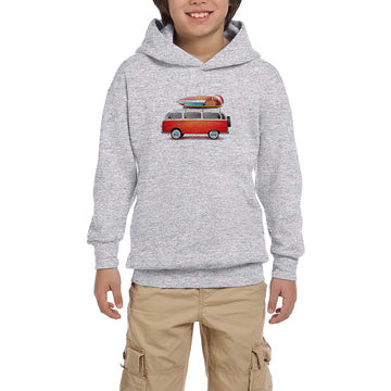 Volkswagen Karavan Holiday Gri Çocuk Kapşonlu Sweatshirt