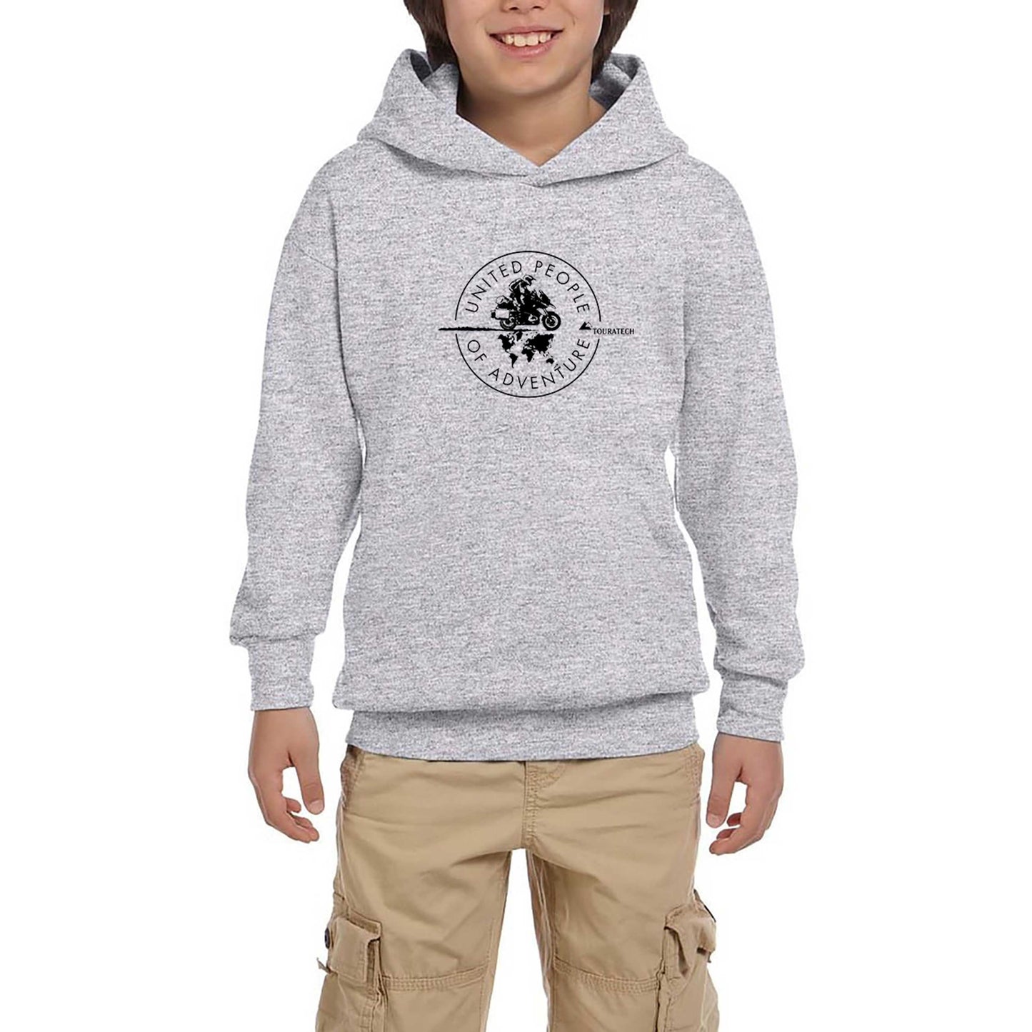 BMW Of Adventure Gri Çocuk Kapşonlu Sweatshirt