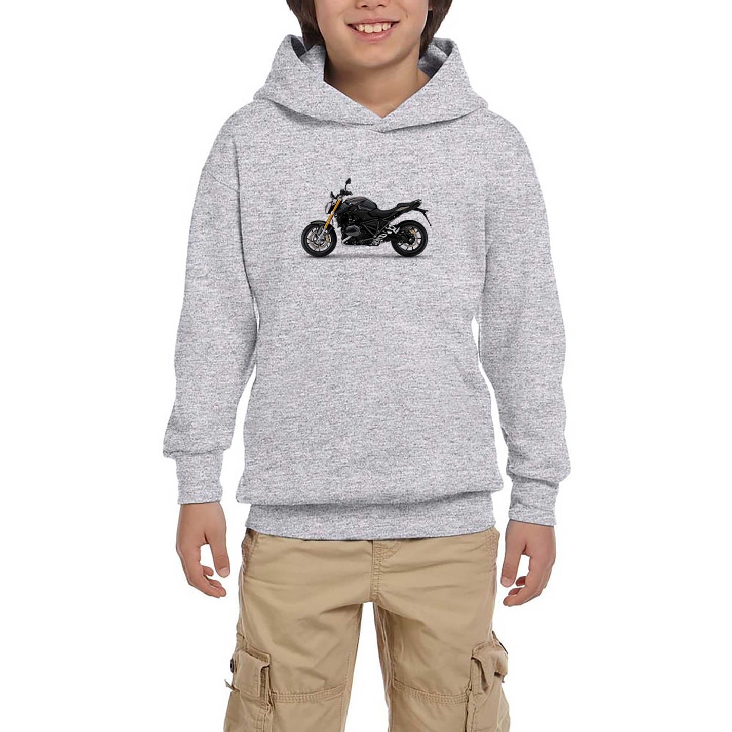 BMW R1200R Gri Çocuk Kapşonlu Sweatshirt