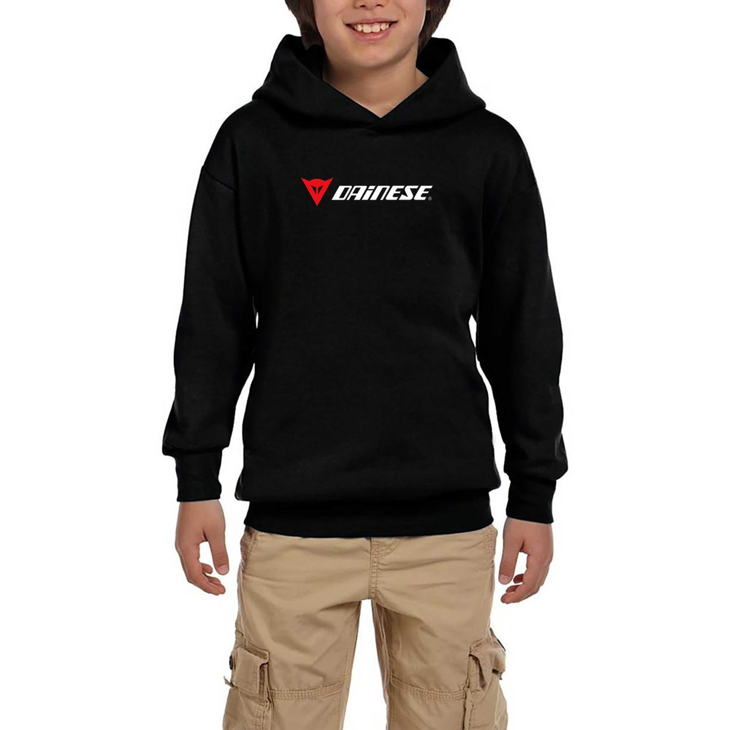 Dainese Logo Text Siyah Çocuk Kapşonlu Sweatshirt