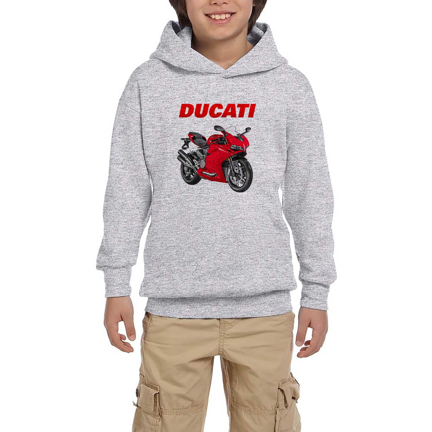 Ducati 959 Gri Çocuk Kapşonlu Sweatshirt