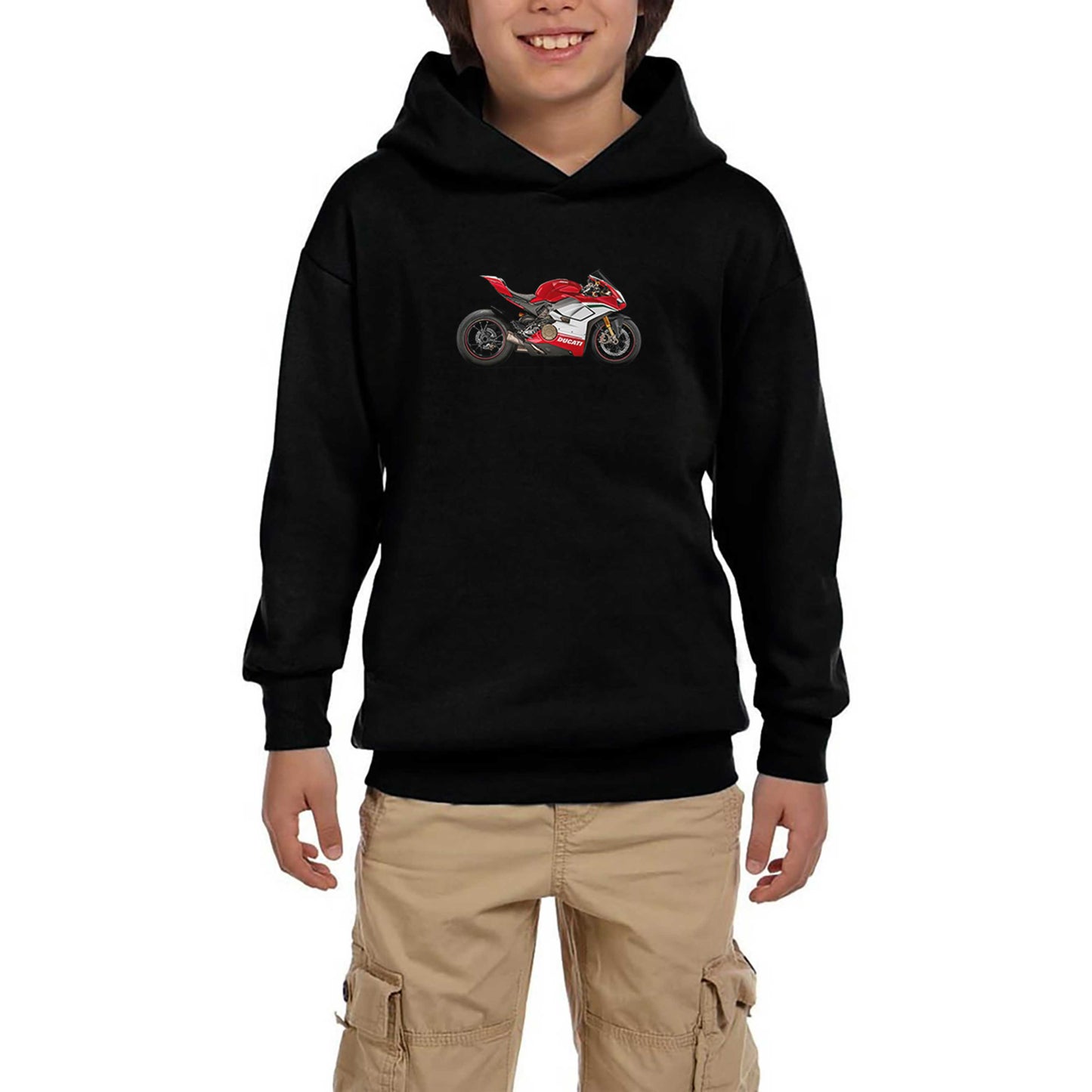 Ducati 1299 Ducati Panigale V4 Siyah Çocuk Kapşonlu Sweatshirt