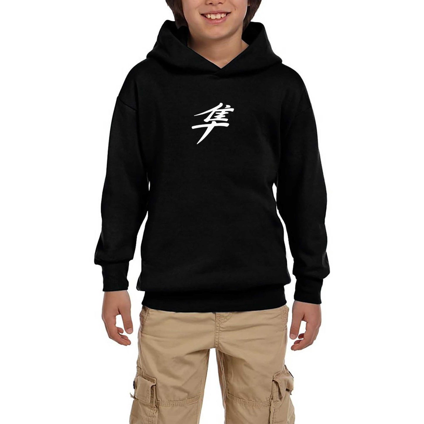 Hayabusa White Logo Siyah Çocuk Kapşonlu Sweatshirt