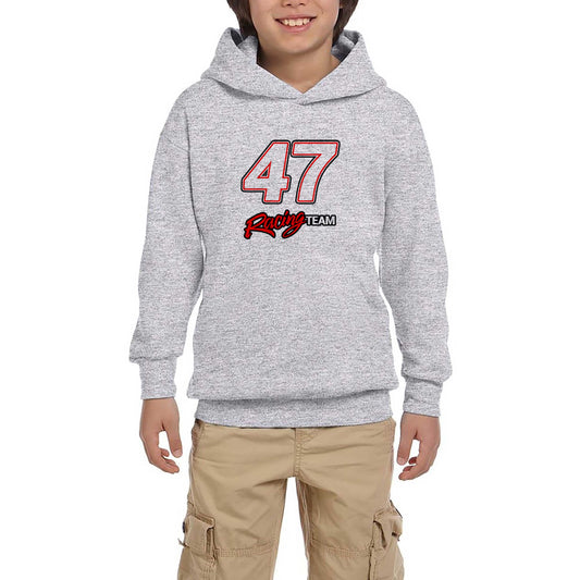 Moto 47 Racing Team Gri Çocuk Kapşonlu Sweatshirt