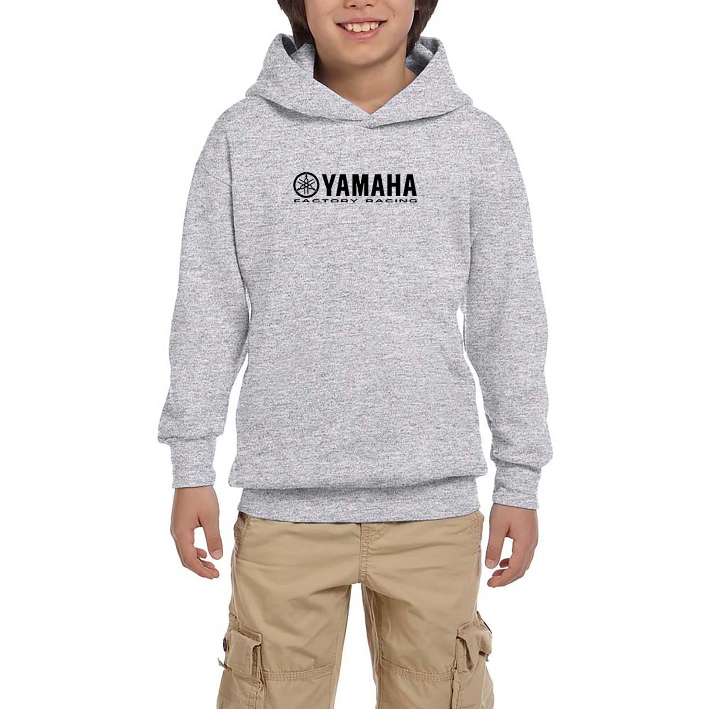 Yamaha Factory Racing Gri Çocuk Kapşonlu Sweatshirt