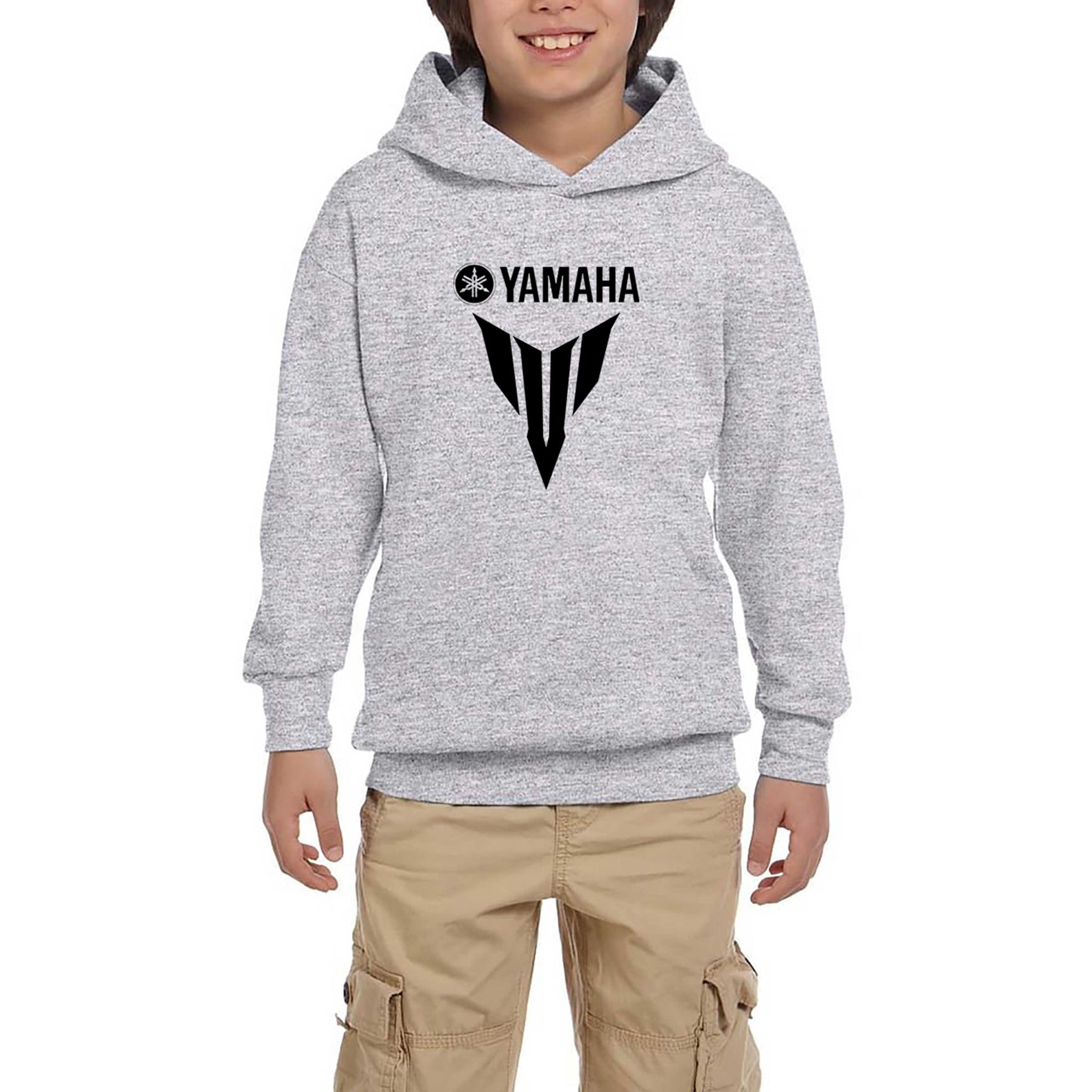 Yamaha MT07 Black Gri Çocuk Kapşonlu Sweatshirt