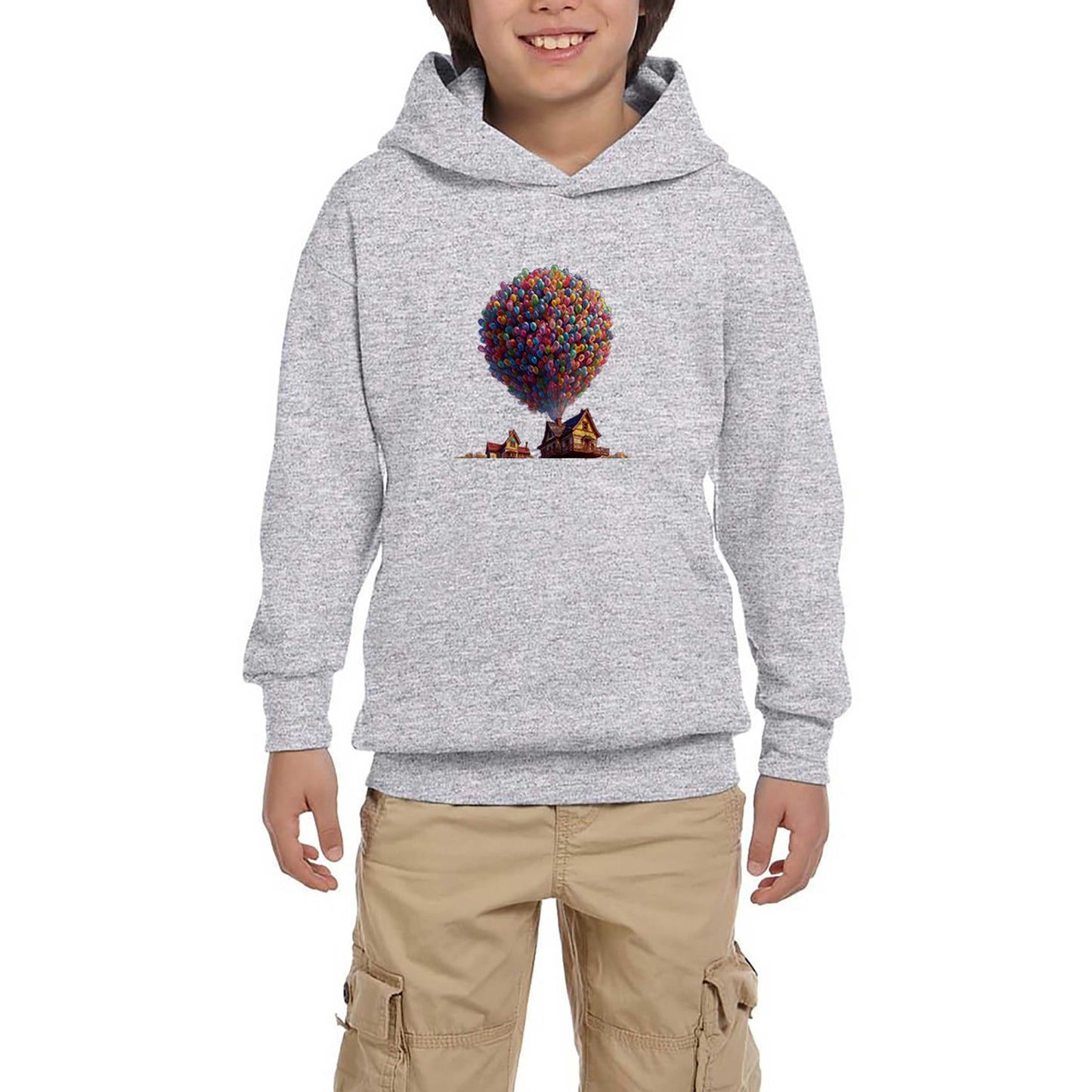 Balloon House Gri Çocuk Kapşonlu Sweatshirt