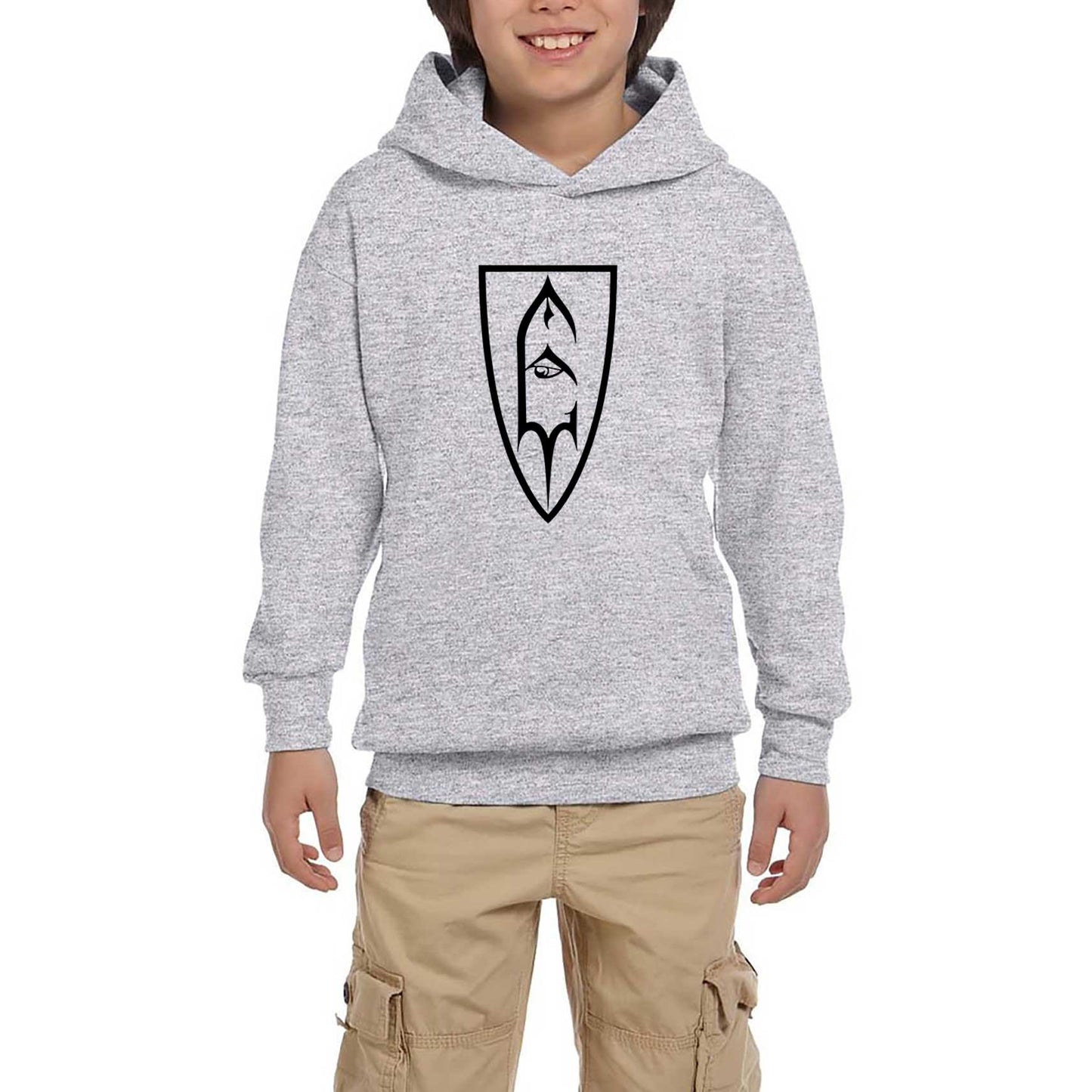 Emperor Shield Woven Gri Çocuk Kapşonlu Sweatshirt