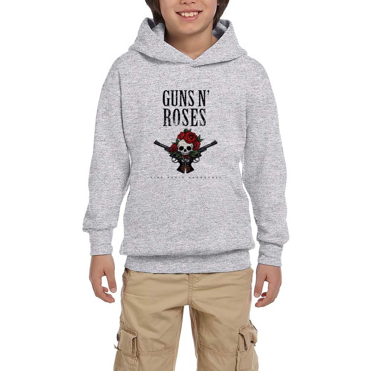 Guns N Roses Live Radio Broadcast Gri Çocuk Kapşonlu Sweatshirt