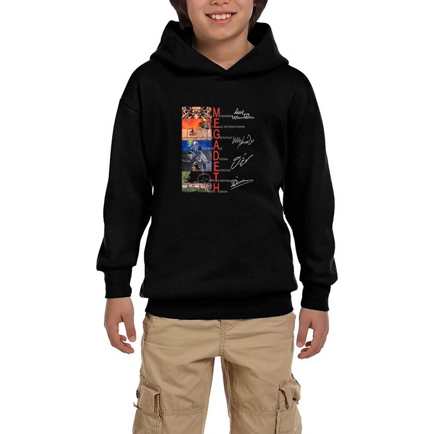 Megadeth Albums Cover Siyah Çocuk Kapşonlu Sweatshirt