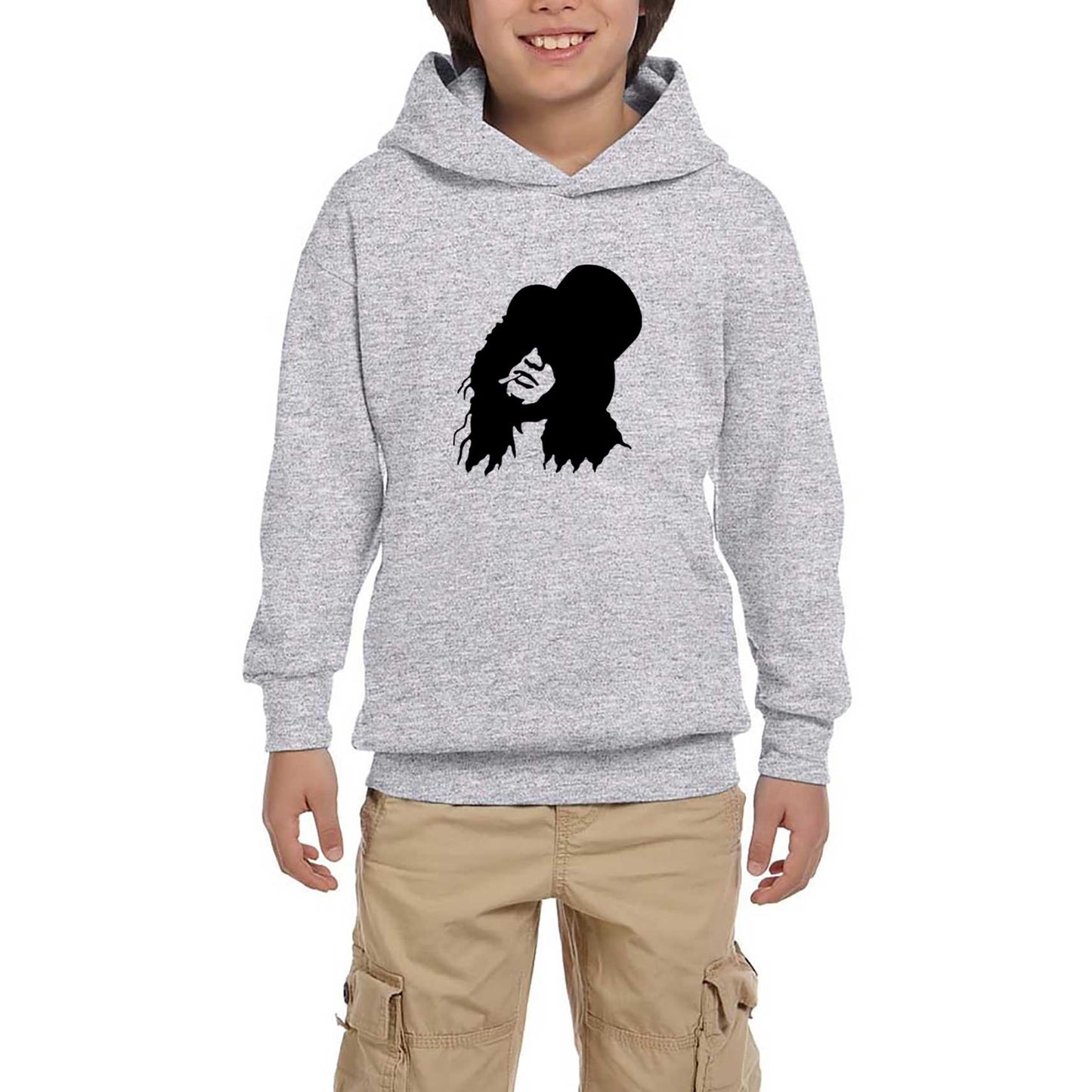 Slash Portre Gri Çocuk Kapşonlu Sweatshirt