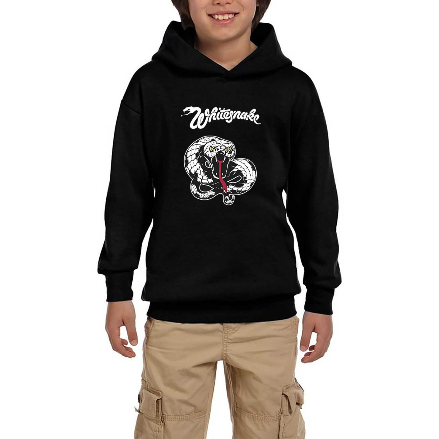 Whitesnake Trouble Siyah Çocuk Kapşonlu Sweatshirt