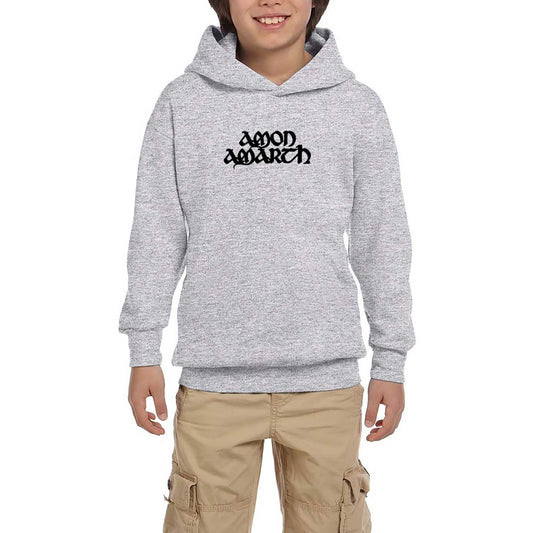 Amon Amarth Text Gri Çocuk Kapşonlu Sweatshirt