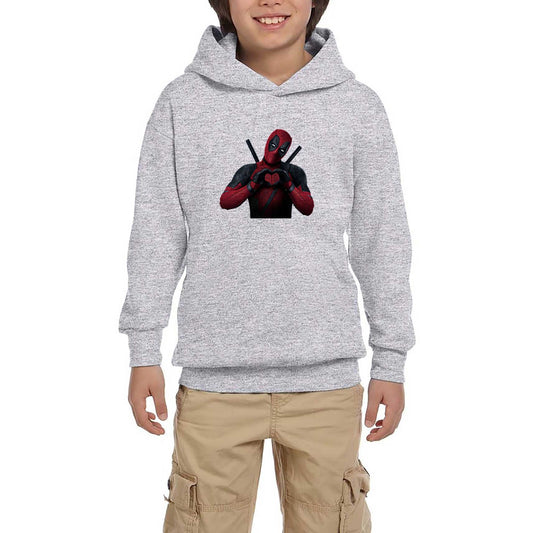 Deadpool Love Gri Çocuk Kapşonlu Sweatshirt