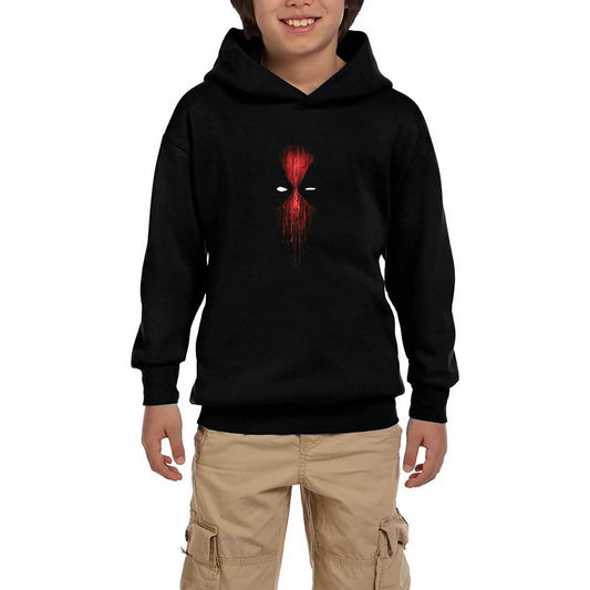 Deadpool Mask Siyah Çocuk Kapşonlu Sweatshirt