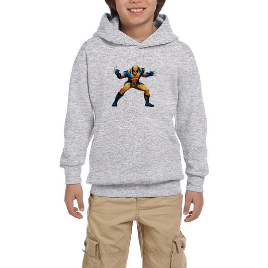 Wolverine Portre Gri Çocuk Kapşonlu Sweatshirt