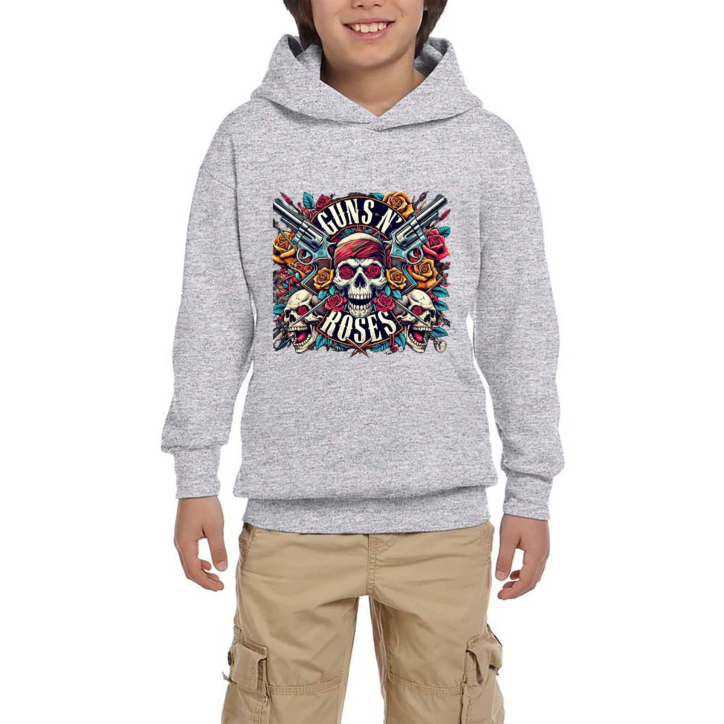 Guns N Roses Ok Dry Head Gri Çocuk Kapşonlu Sweatshirt